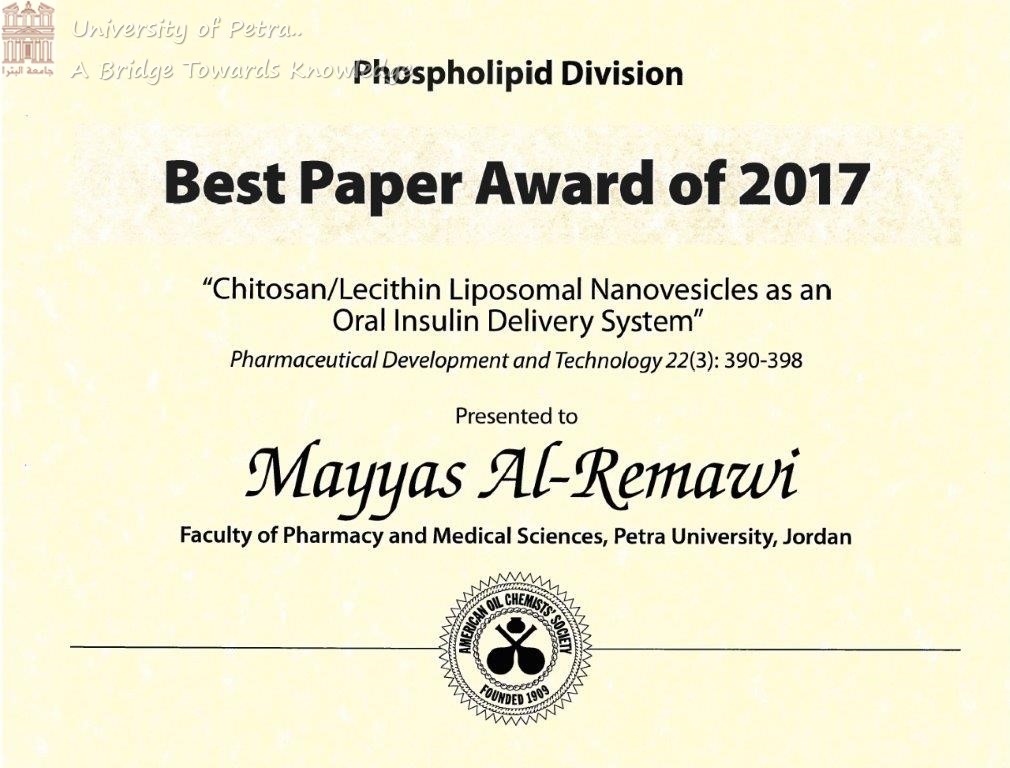 الريماوي من جامعة البترا يقود فريق بحث عربي لإنتاج الأنسولين عن طريق الفم