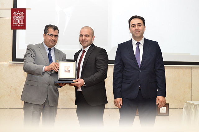 Honoring Yazan Al-Momani the Distinguished Researcher Award in the Department of Civil Engineering at the University of Petra for the Year 2023